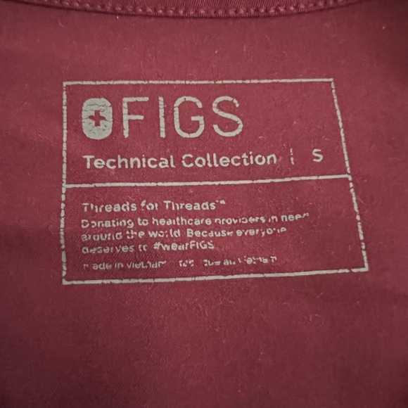 Figs Women's Burgundy Zamora™ - Scrub Top - S / Burgundy - Picture 3 of 3